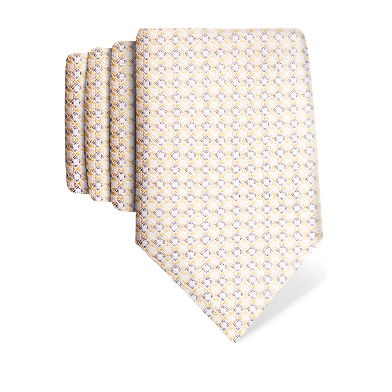 Kravata CROATA Klasični  Sitni uzorak Žuta  Svila 100%  
