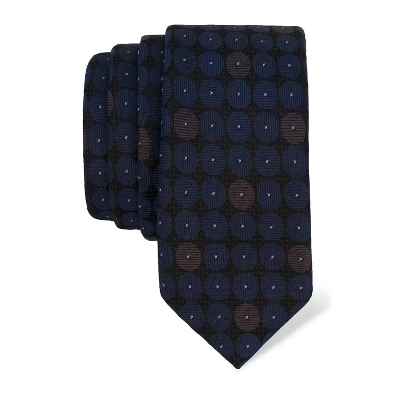 Kravata CROATA Klasični  Krugovi Plava  Svila 100%  