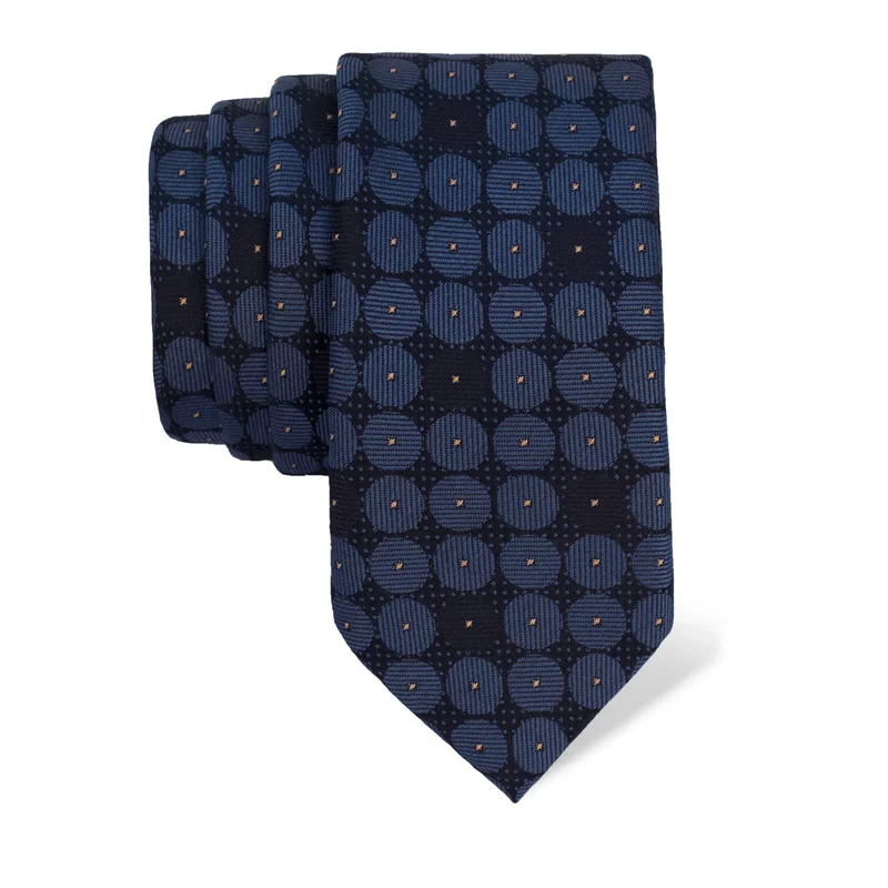 Kravata CROATA Klasični  Krugovi Svijetlo plava  Svila 100%  