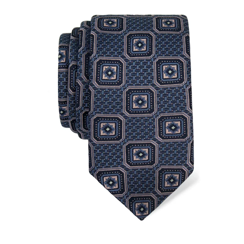 Kravata CROATA Klasični  Flora i Fauna Plava  Svila 100%  