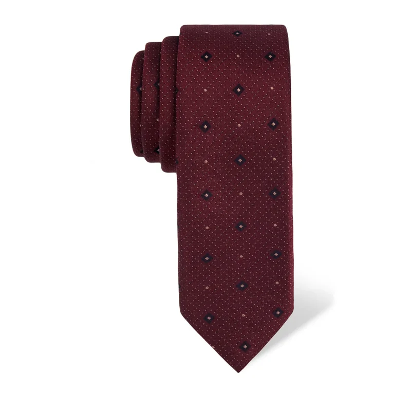 Kravata CROATA Klasični  Točkice Bordo  Svila 100%  