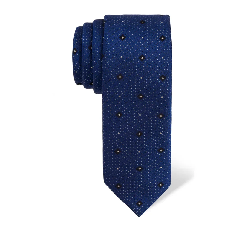 Kravata CROATA Klasični  Točkice Plava  Svila 100%  