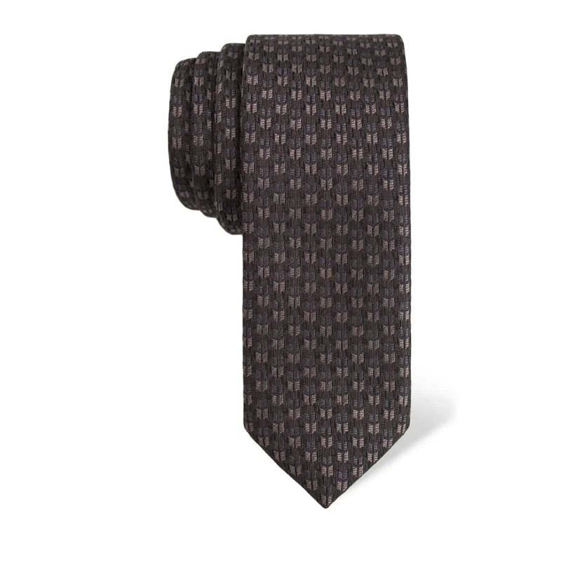 Kravata CROATA Klasični  Sitni uzorak Siva  Svila 100%  