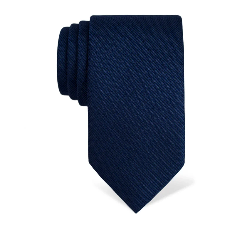 Kravata CROATA Klasični  Jednobojni teksturirani Tamno plava  Svila 100%  