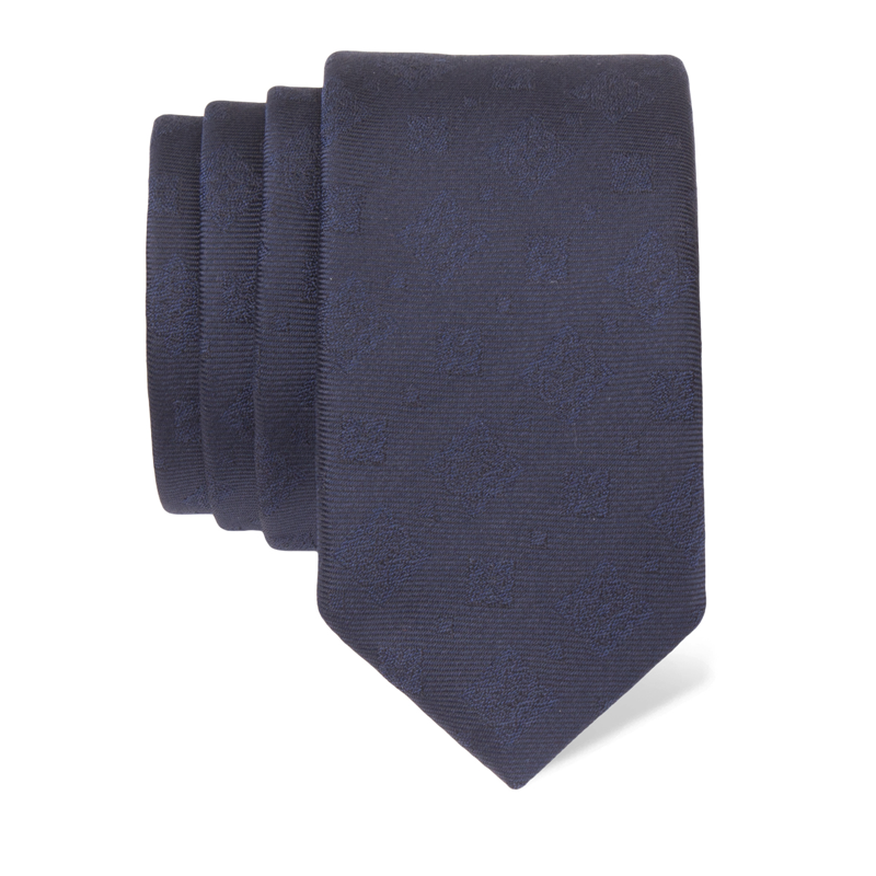 Kravata CROATA Festum Tematski  Pleter Tamno plava  Svila 100%  