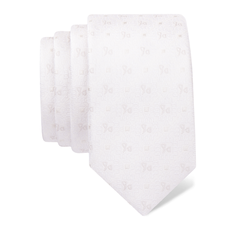 Kravata CROATA Tematski Kravata, uska 5 cm Glagoljica Bijela  Svila 100%  