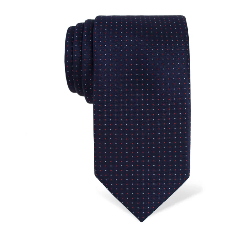 Kravata CROATA Klasični Velika Točkice Tamno plava  Svila 100%  