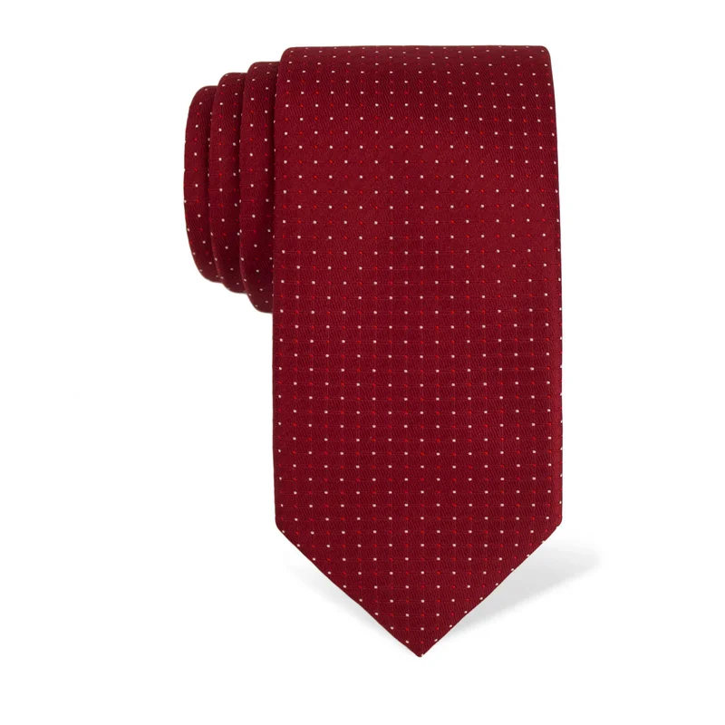 Kravata CROATA Klasični Velika Točkice Bordo  Svila 100%  