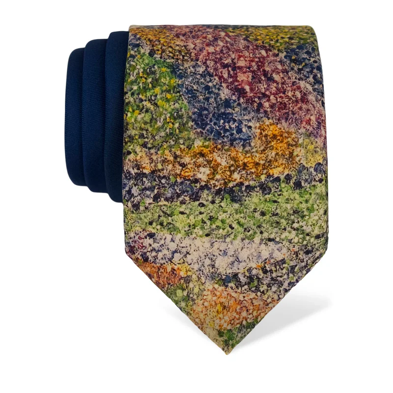 Kravata CROATA Art Brijuni Tematski   Plava  Svila 100%  