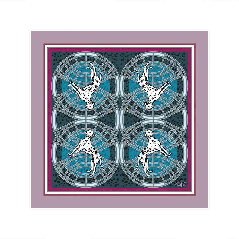 Rubac CROATA Tematski  Dalmatiner Petrolej  Svila 100%  