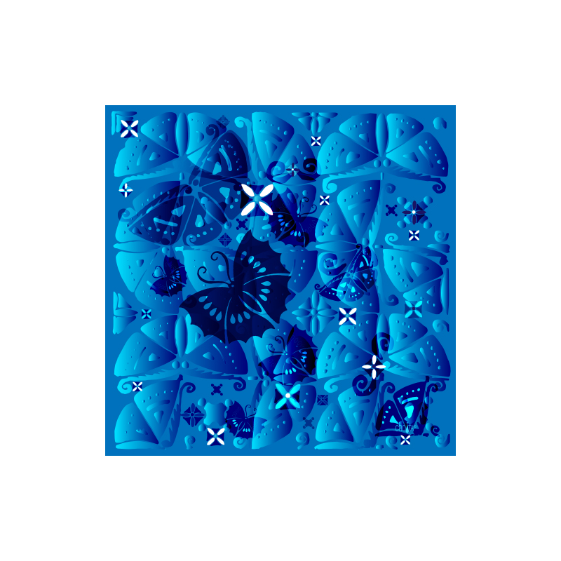 Rubac CROATA Klasični Rubac, klasičan Flora i Fauna Svijetlo plava  Svila 100%  