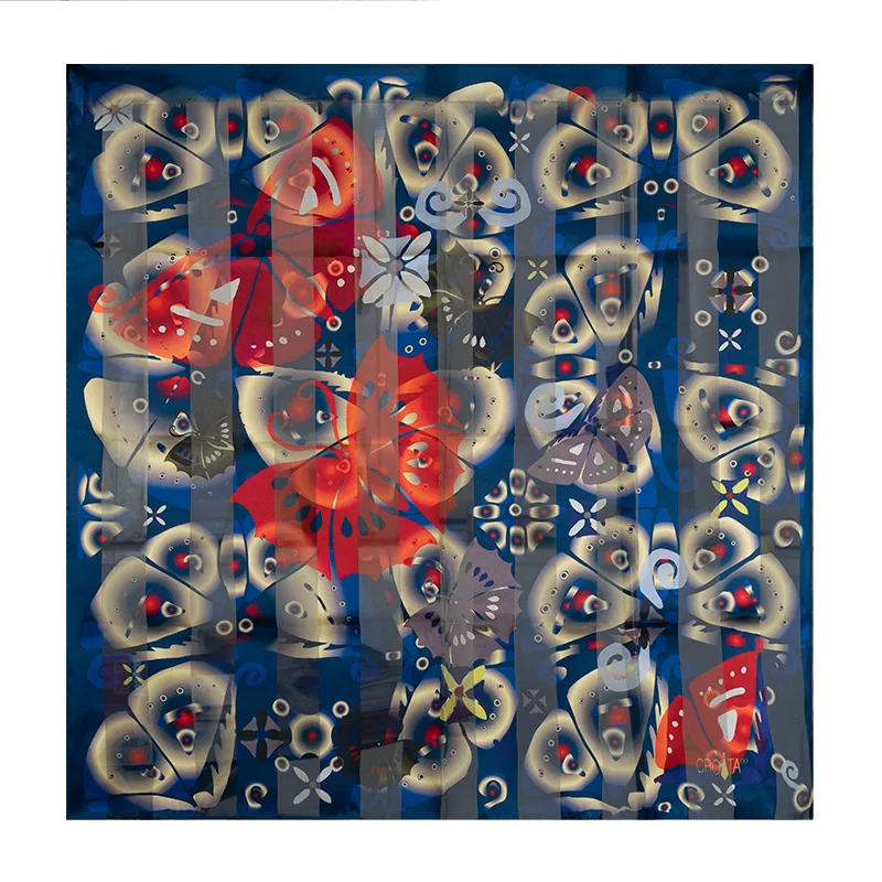 Rubac CROATA Klasični Rubac, klasičan Flora i Fauna Plava  Svila 100%  