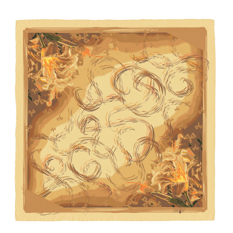 Rubac CROATA Brijuni Tematski Limitirana serija Glagoljica Žuta  Svila 100%  