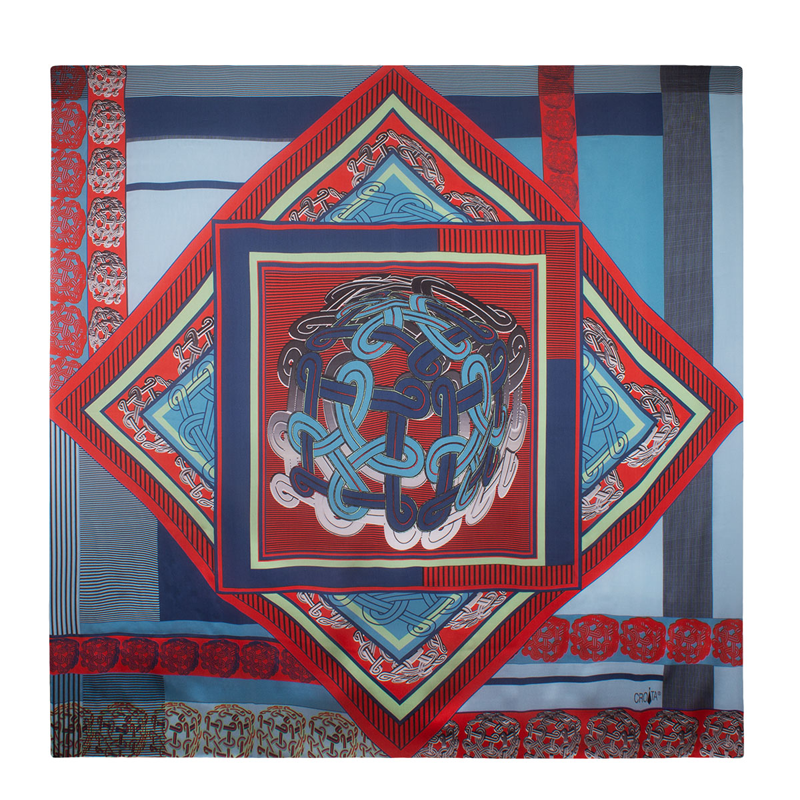 Rubac CROATA Brijuni Tematski Limitirana serija Pleter Svijetlo plava  Svila 100%  