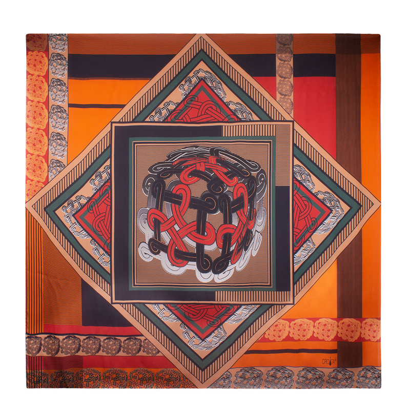 Rubac CROATA Brijuni Tematski Limitirana serija Pleter Narančasta  Svila 100%  