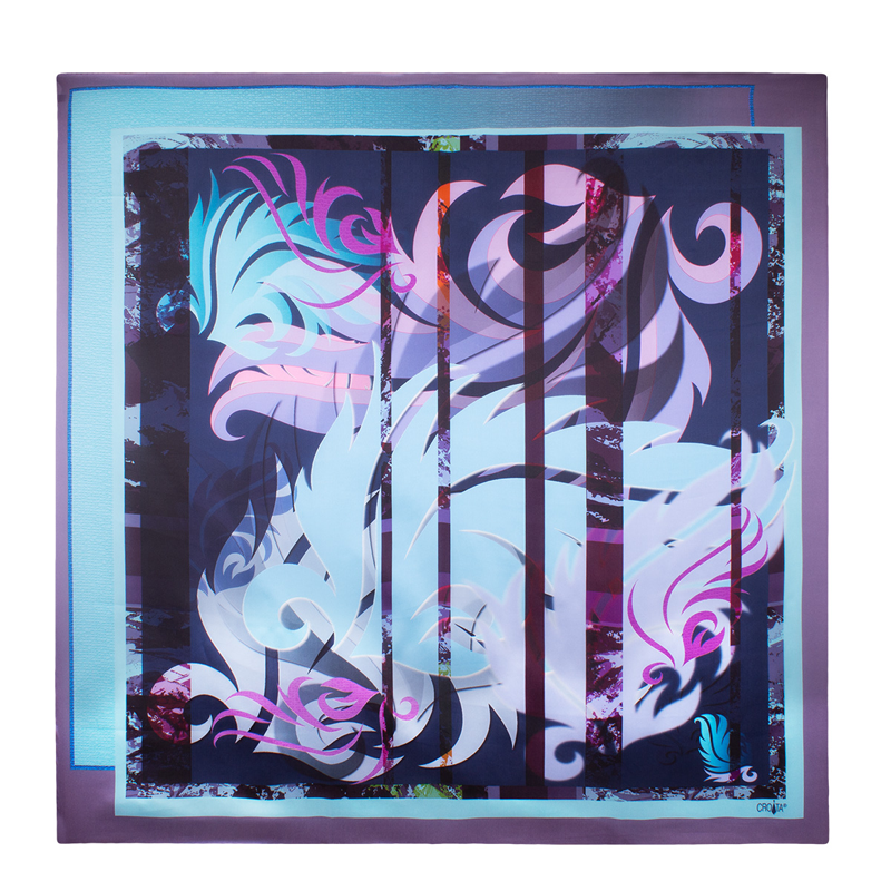 Rubac CROATA Brijuni Klasični Limitirana serija Flora i Fauna Ljubičasta  Svila 100%  