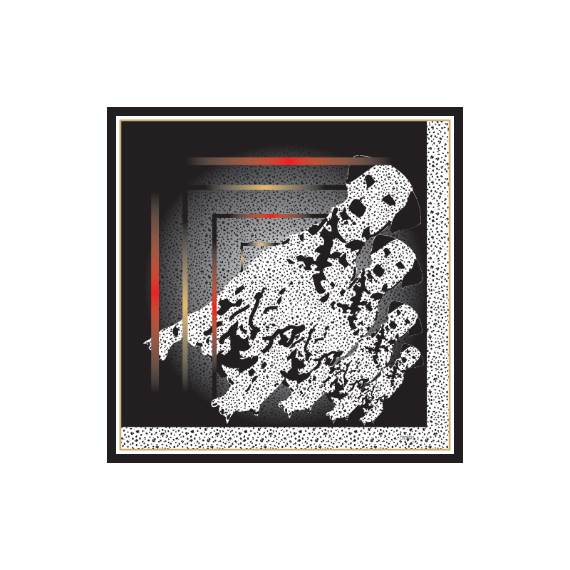 Rubac CROATA Brijuni Tematski Limitirana serija Dalmatiner Crna  Svila 100%  