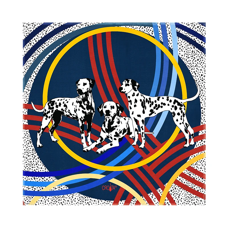 Rubac CROATA Brijuni Tematski  Dalmatiner Plava  Svila 100%  