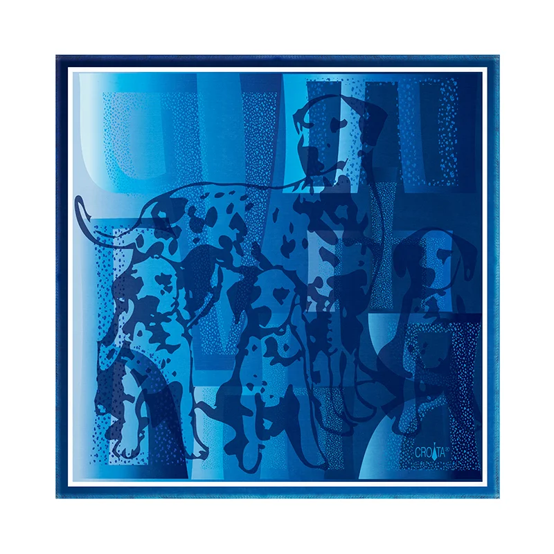 Rubac CROATA Brijuni Tematski  Dalmatiner Plava  Svila 100%  