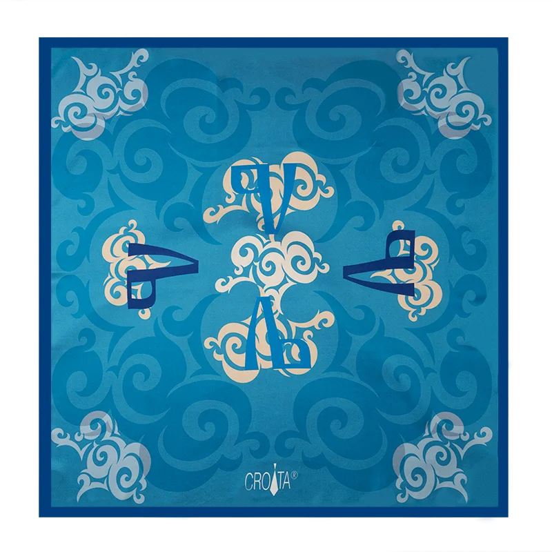 Rubac CROATA Brijuni Tematski  Glagoljica Plava  Svila 100%  