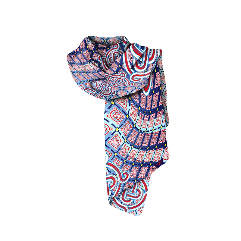 Šal CROATA Tematski  Pleter Plava  Svila 100%  