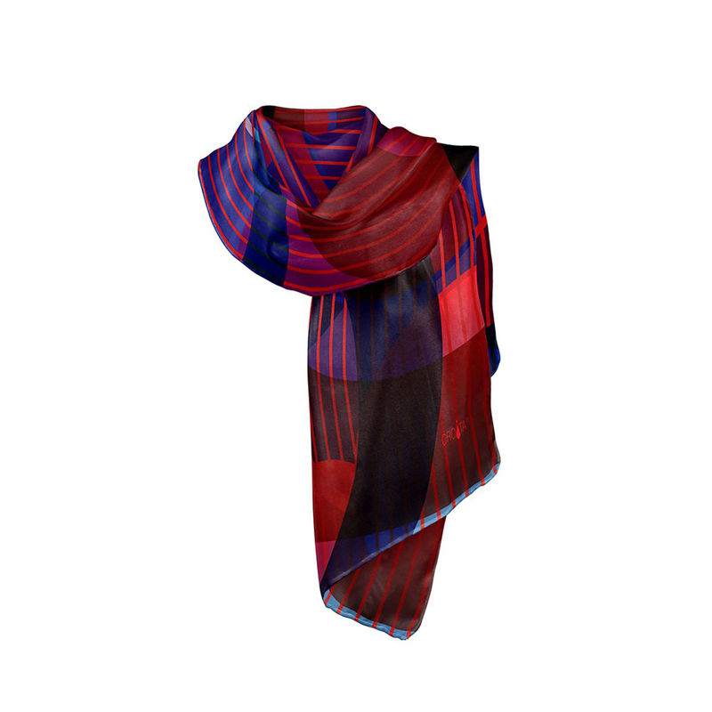 Šal CROATA Klasični Šal, klasičan Krugovi Crvena  Svila 100%  