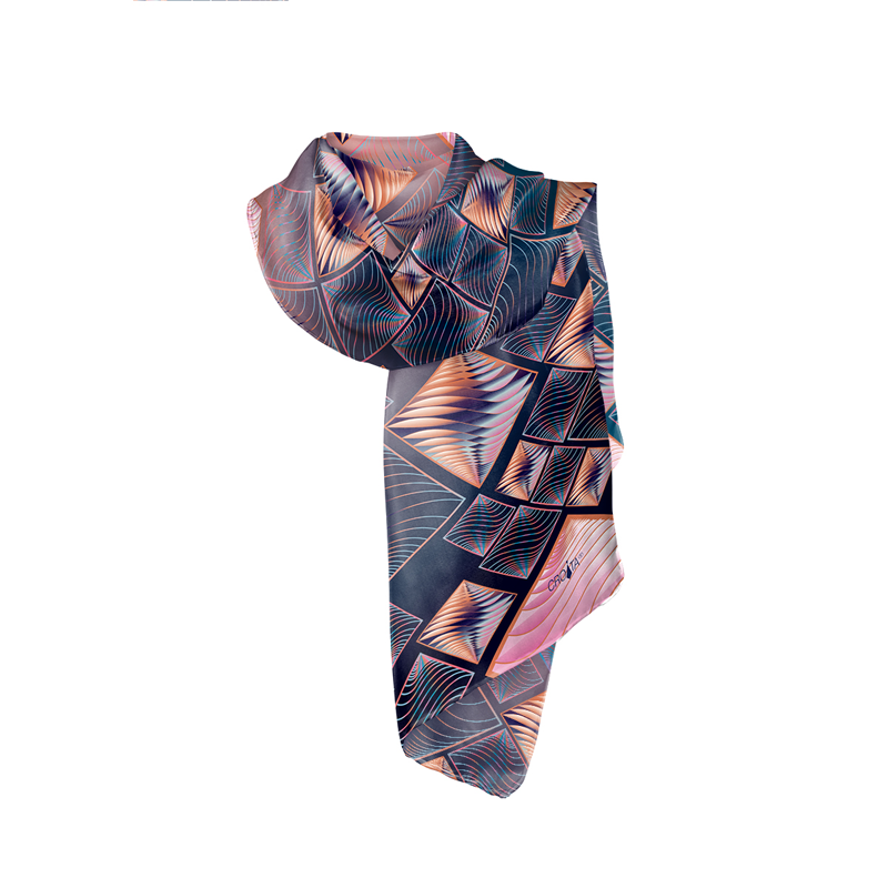 Šal CROATA Klasični Šal, klasičan Razno Tamno plava  Svila 100%  