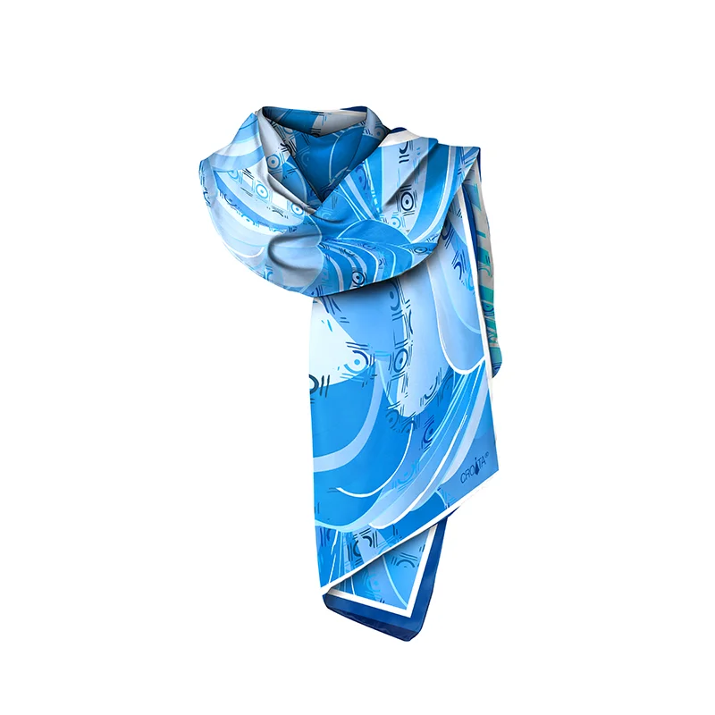 Šal CROATA Klasični  Razno Plava  Svila 100%  