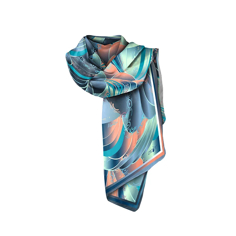 Šal CROATA Klasični  Razno Svijetlo zelena  Svila 100%  