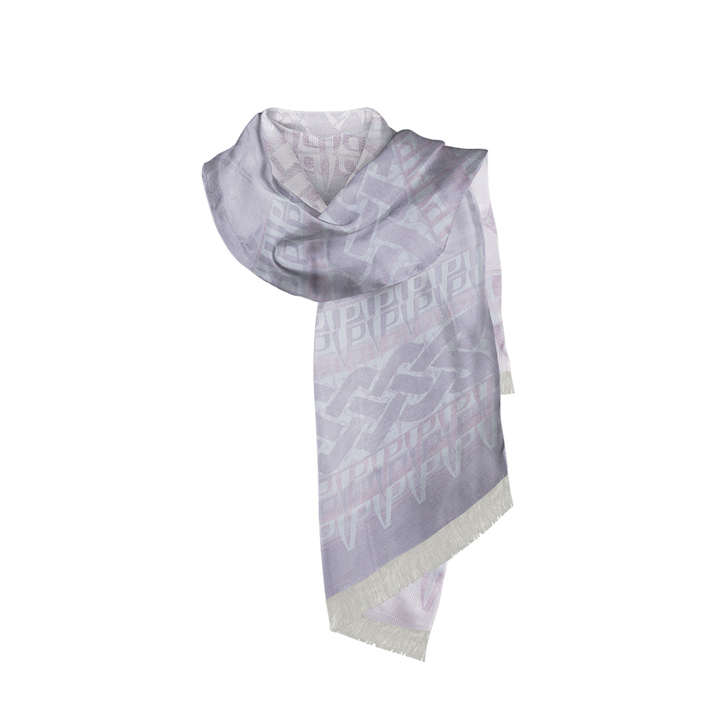 Šal CROATA Tematski Šal Pleter i glagoljica Svijetlo plava  Svila 100%  