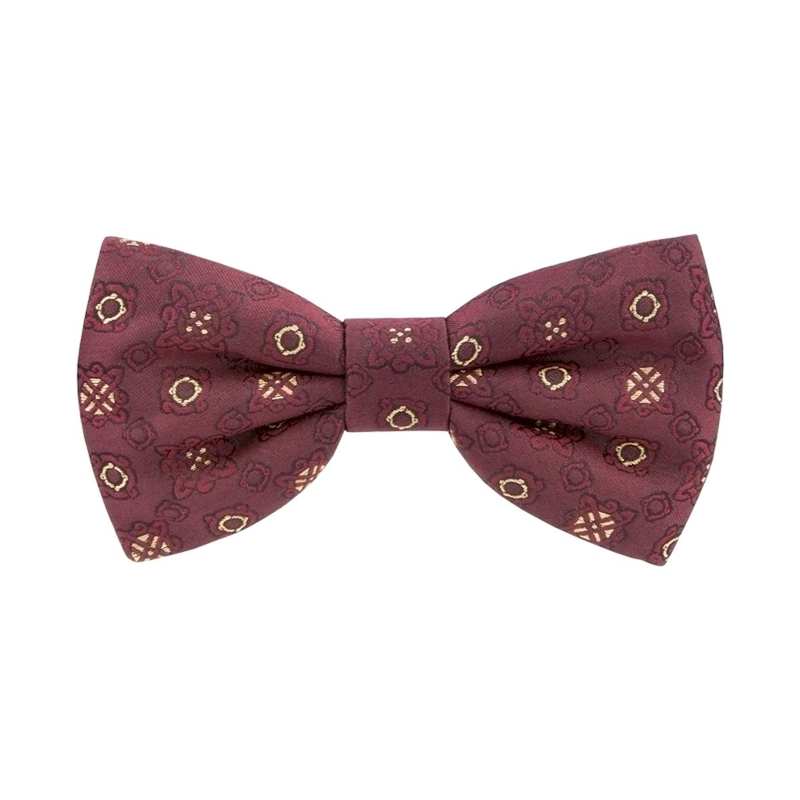 Leptir kravata CROATA auHRum Tematski Vezana leptir kravata Pleter Bordo  Svila 80%, Metalizirano vl. (zlato) limited 20%  