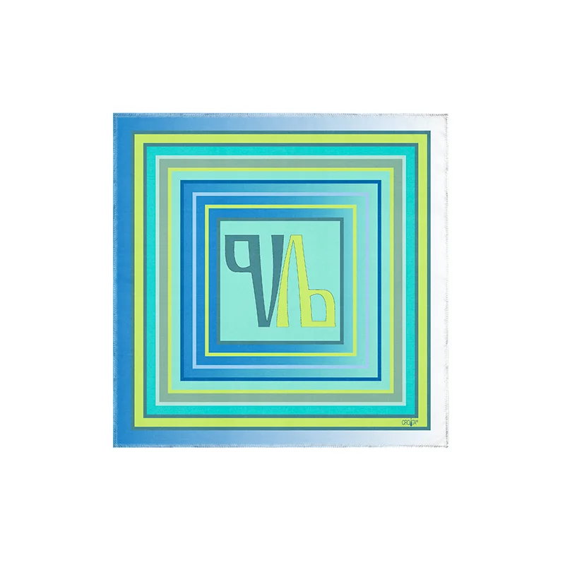 Mali rubac CROATA Tematski  Glagoljica Zelena  Svila 100%  