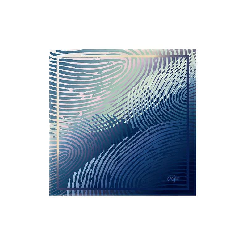 Mali rubac CROATA Tematski  Vučetićevi otisci Plava  Svila 100%  