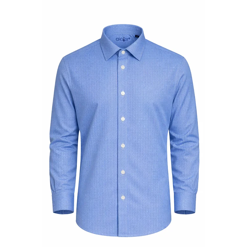 Košulja CROATA Brijuni NG Klasični Blago strukirani Jednobojni teksturirani Tamno plava  Pamuk 100 %  Dugi rukav