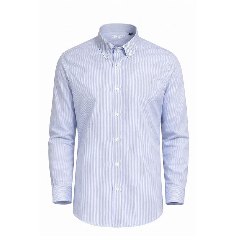 Košulja CROATA Brijuni NG Klasični Blago strukirani Crte Plava  Pamuk 100 %  Dugi rukav