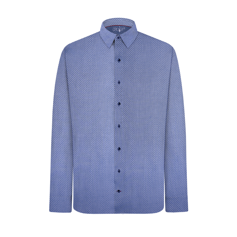 Košulja CROATA Brijuni Klasični Blago strukirani Jednobojni teksturirani Svijetlo siva  Pamuk 100 %  Dugi rukav